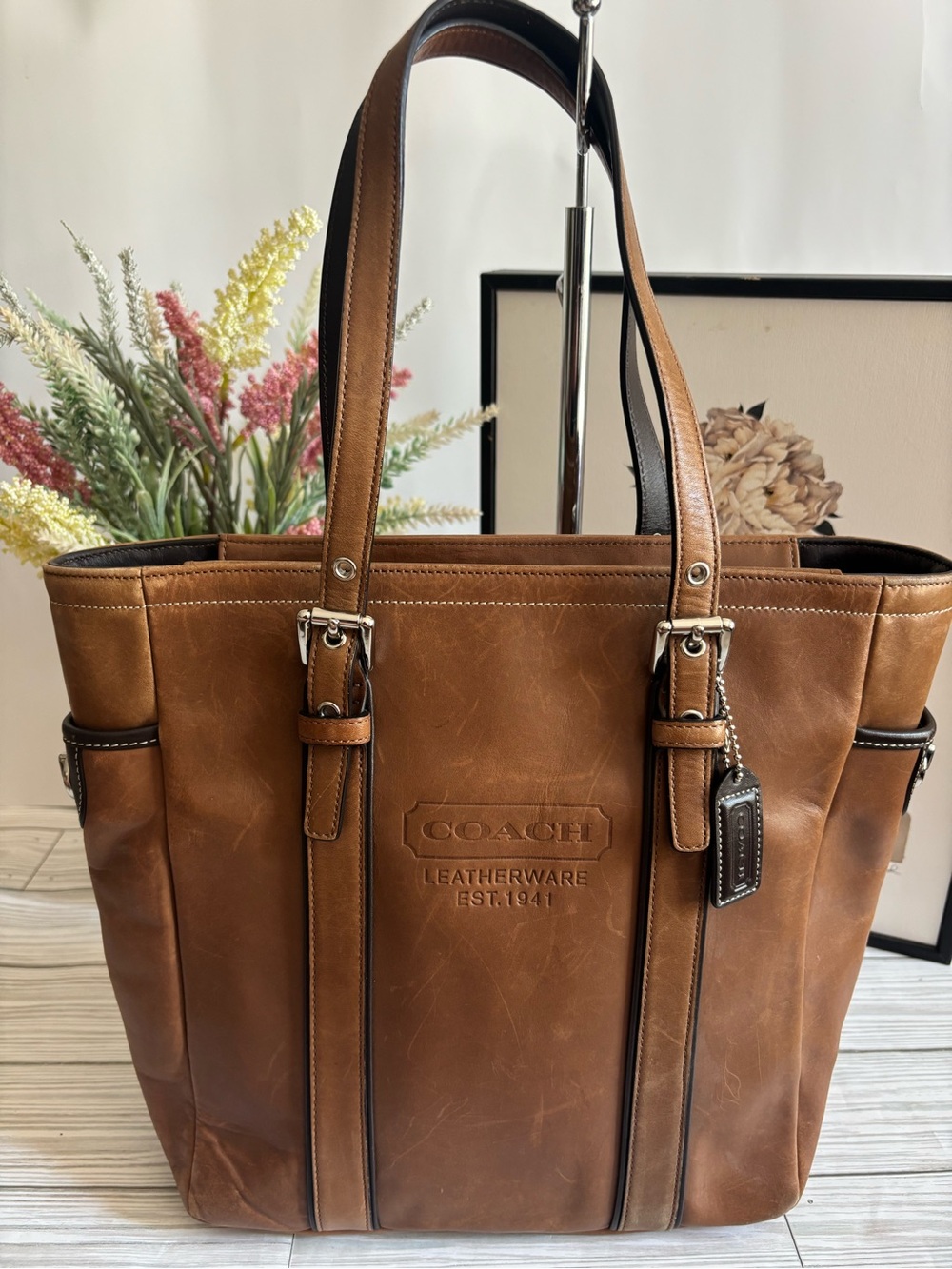Vintage Coach Hampton Gallery Leather Tote Bag